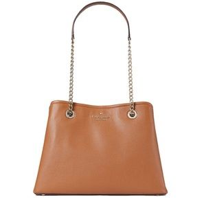 Kate Spade Jordyn Medium Chain Handle Tote Brown Leather - LIKE NEW